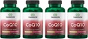 Swanson CoQ10 Cardiovascular Brain Energy and Heart Health Antioxidant Support תוספי 200 מ"ג 90 קפסולות (4 Pack)