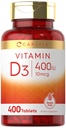 Carlyle ויטמין D3 400iu (10mcg) | 400 טבליות | גודל ערך | Vegetarian, non-GMO ו- Gluten Free Formula | ויטמין D