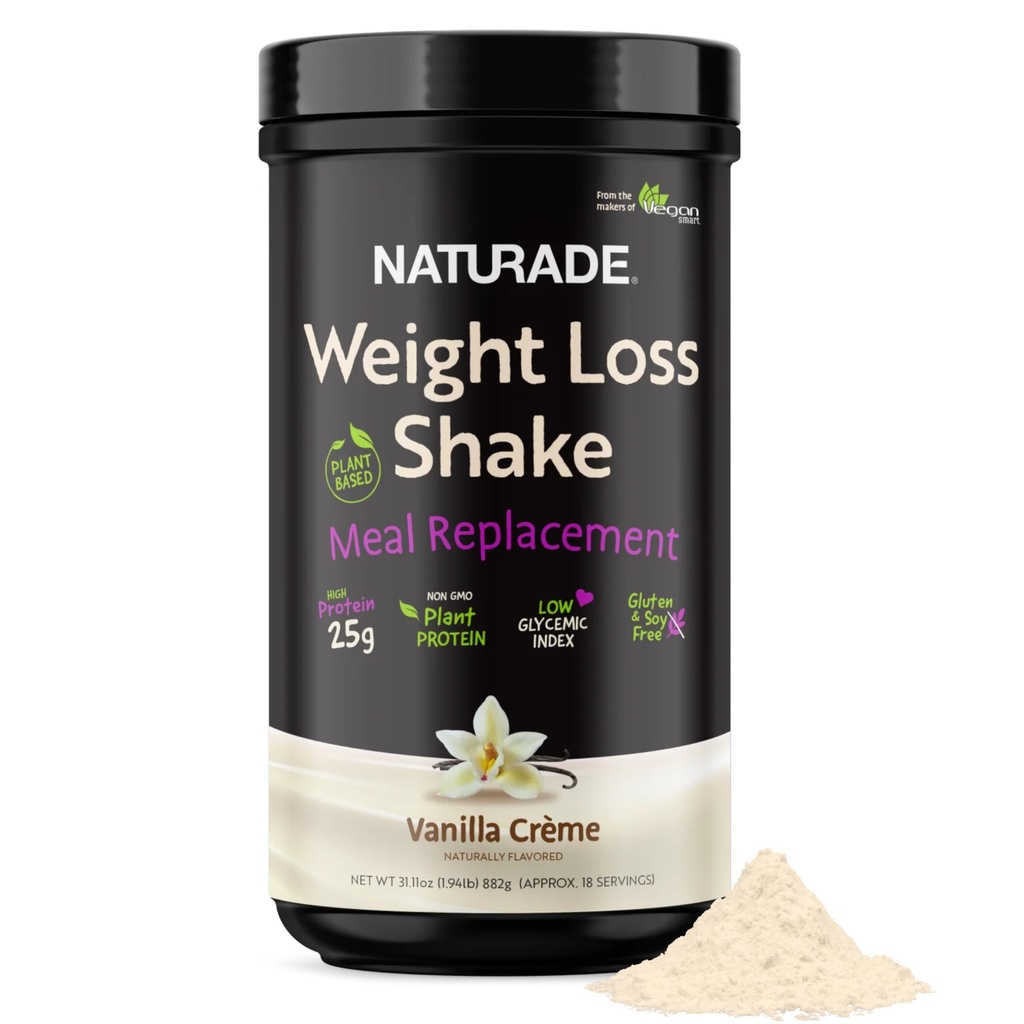 Plant-Based Meal Replacement Shake | 25g Complete Protein, Fiber & 18 Vitamins | Creamy Vanilla | Low Sugar Nutrition to Support Daily Wellness, Balance & Satiety | Naturade Weight Loss - 31.1 oz