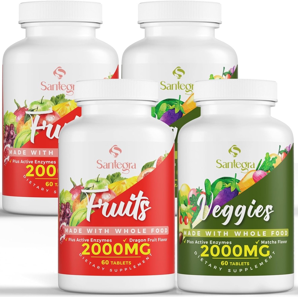2000 MG פירות וירקות תוספי מזון, איזון טבעי מעל 35 + פירות וירקות, 100% מזון מלא מזון מזון מזון מזון מזון מזון מזון מזון פירות ו ggies תוספת, אנרגיה איזון, סוכר חינם, טבעוני, 240 טבליות