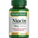 Nature's Bounty Niacin 500 מ"ג פלוש חינם, תמיכה באנרגיה סלולרית, תמיכה במערכת העצבים, 120 קפסולות