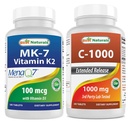 Best Naturals ויטמין K2 (MK7) עם D3 & ויטמין C 1000 מ"ג