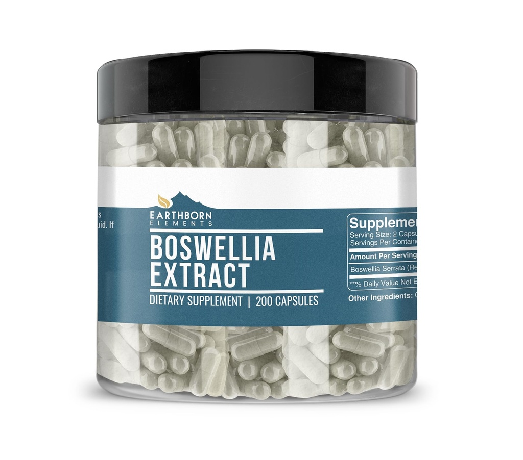 Earthborn Elements Boswellia Serrata לחלץ 200 קפסולות, Pure & Undiluted, ללא תוספת