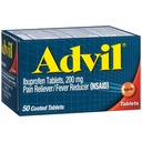Advil Pain Reliever ו- Fever מופחת, Ibuprofen 200 מ"ג עבור הקלה בכאב - 50 טבליות coated