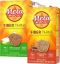 Metamucil סיבים תוספת סיבים עם Bleam Digestive Health Support Tip Card Psyllium סיבים Bars - 12CT Apple קריספו & 12CT Cinnamon Spice - Set Set