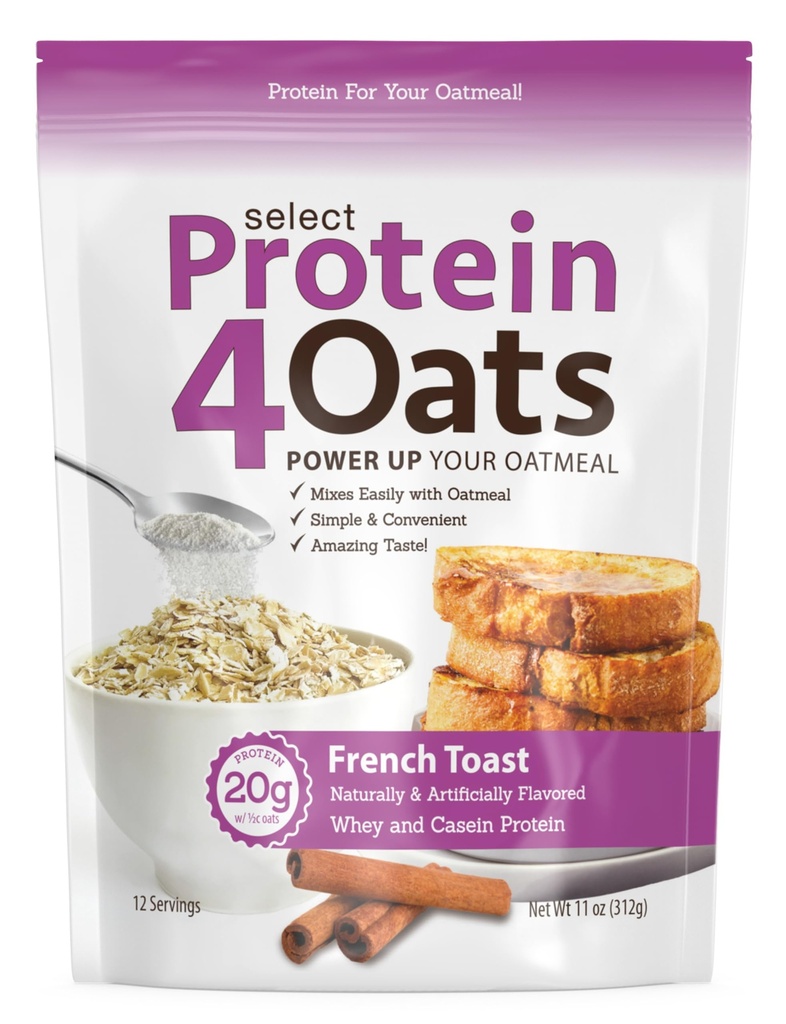 PEScience חלבונים4Oats, אבקת כדי להפוך טטינג מדהים חלבון Oatmeal, עם Whey ו Casein, טוסט צרפתי, 12 משרתים