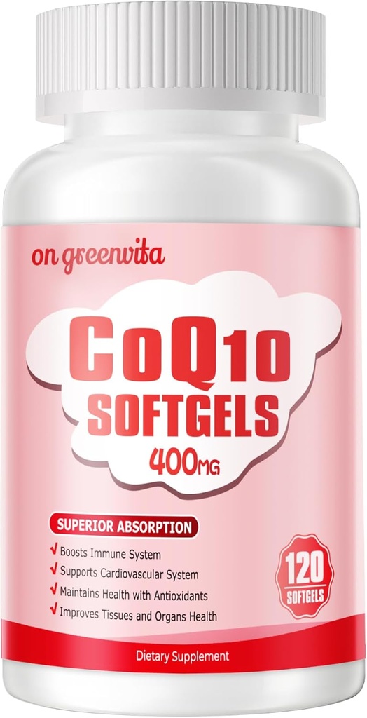 CoQ10-400mg-Softgels עם PQQQ, BioPerine & אומגה 3, Coenzyme Q10(Ubiquinone) תוסף עבור High-Absorption, Powerful-Antioxidant, תומך Heart & Energy- Production, 120 משרתות