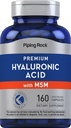 Piping Rock Hyaluronic Acid תוסף | 100mg | 160 קפסולות | עם MSM לנשים וגברים | Non-GMO, Gluten Freeten