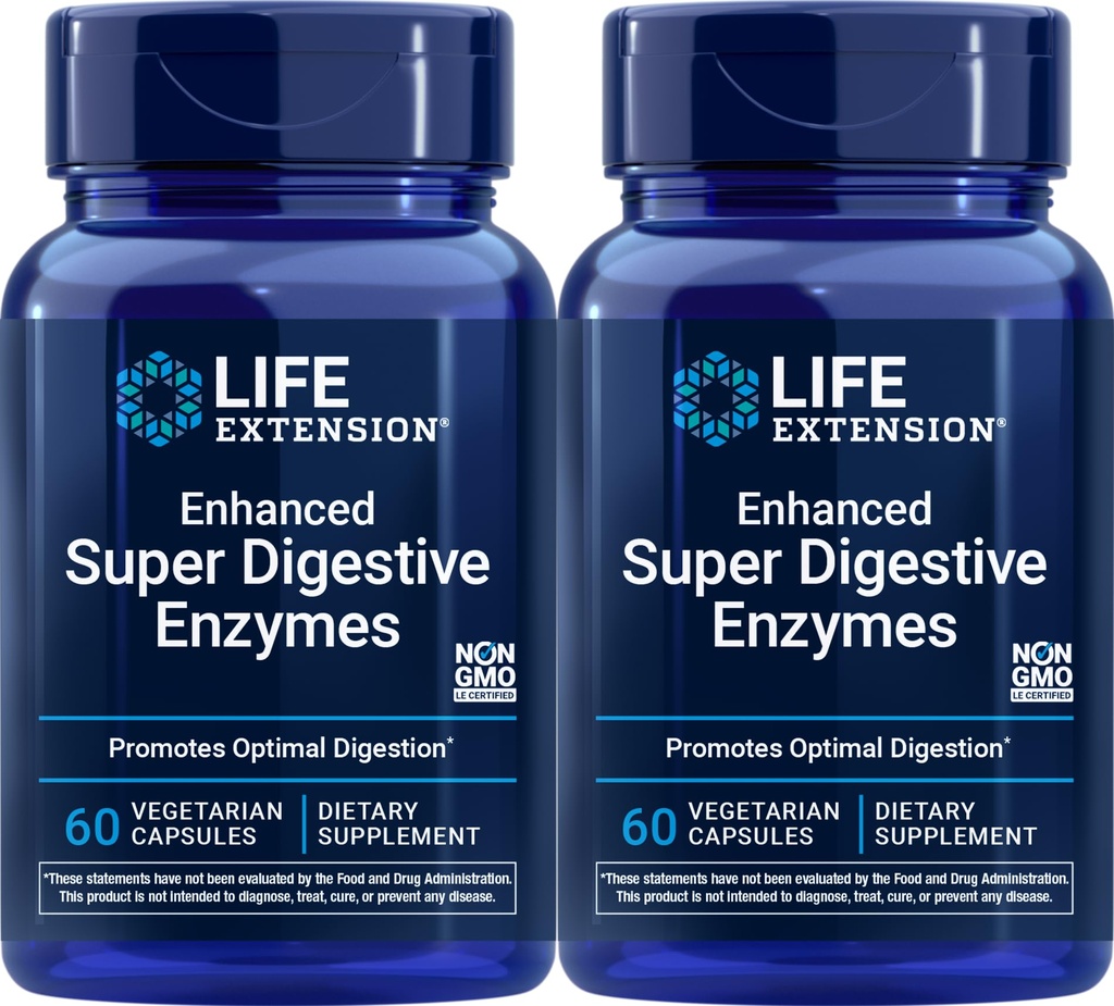 החיים הרחיבו את Super Digestive Enzymes, 60 קפסולות צמחוניות (Pack of 2)