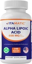 Vitamatic Alpha Lipoic Acid (ALA) 600 מ"ג פריל - 240 קפסולות ירקות - 120 משרתים - non-GMO & Gluten Free