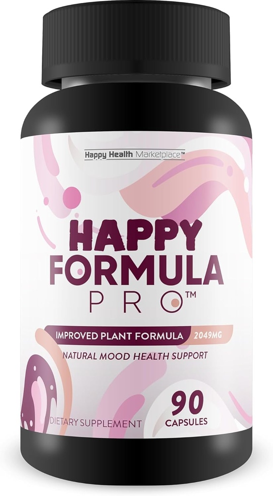 Happy פורמולה Pro - הטוב ביותר שלנו גלולות תמיכה ויטמין D Mood תוסף - תוספי תמיכה טבעיים Mood תמיכה עבור נשים, תוספי תמיכה Mood עבור גברים - Postpartum Mood תמיכה תמיכה תמיכה