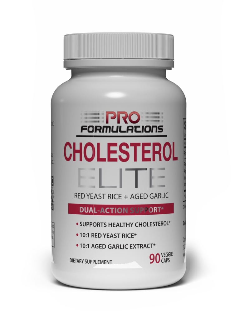 Pro Formulations MD Cholesterol Elite - תמיכה כפולה של פעילות כולסטרול - 90 Veggie caps - Powered by Red Yeast Rice & Age Garlic Extract - משופרת עם תמצית Inositol & Artichoke