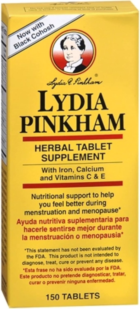 Lydia Pinkham Nutritional Support for Women - Lydia Pinkham Herbal Tablets, Helps You Feel Better in Menstruation and Menopause - 150 טבליות