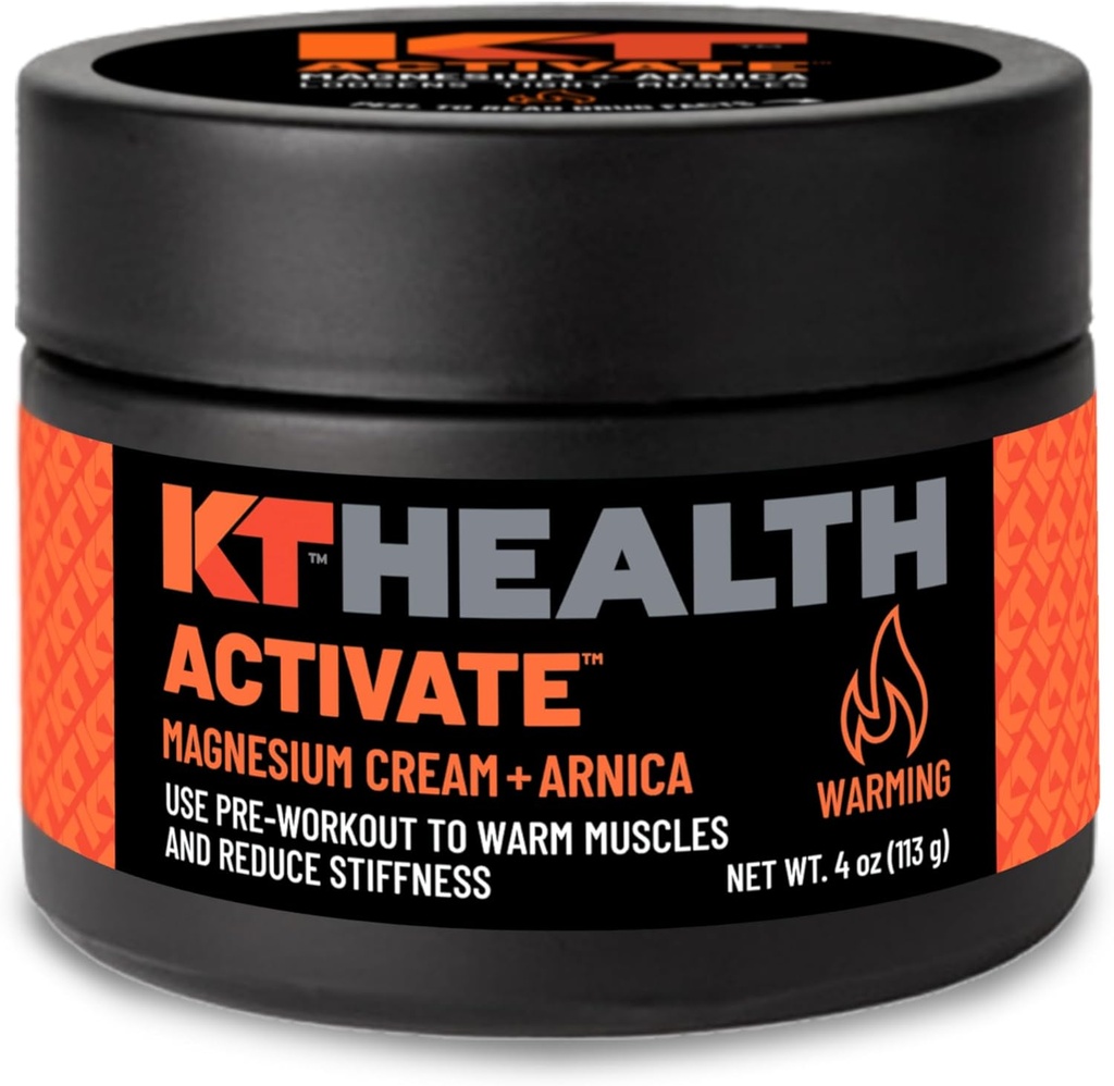 KT Health, Magnesium Cream, מופעל - מחמם ופותח שרירים חזקים - השתמש Pre-Workout כדי להפחית את Stiffness