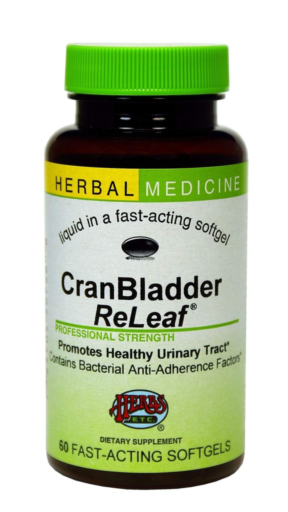 Herbs Etc. CranBladder ReLeaf Softgels - Bladder Health Support - Natural Supplement Formula to Aid Urinary Health & Comfort - תמיכה אופטימלית עם Cranberry - 60 Softgels (60 משרתים)