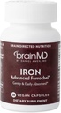 BRAINMD Dr Amen Iron - 30 קפסולות - תמיכה בייצור אנרגיה, פונקציונליות קוגניטיבית וג'ין - Gentle & Easily Absorbed - Gluten Free - 30 משרתות