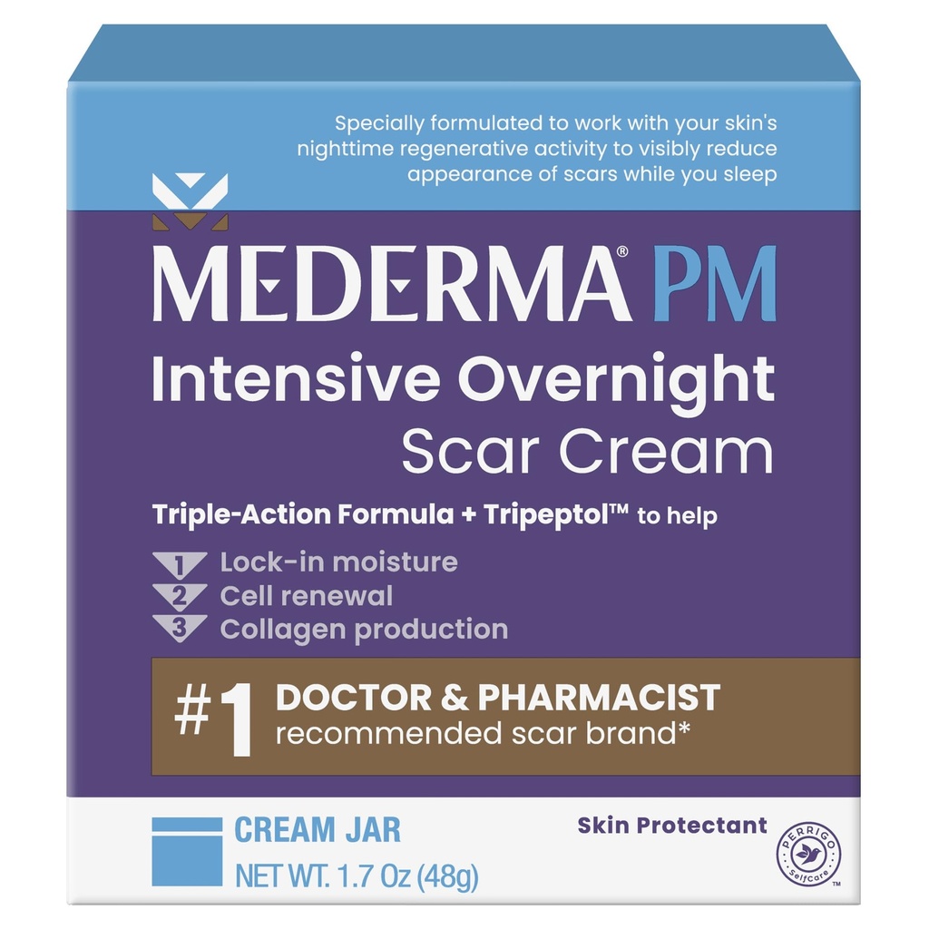 Mederma ראש הממשלה Intensive Overnight Scar Cream - טיפול סקר מתקדם עם Tripeptol, עובד בזמן שאתה ישן