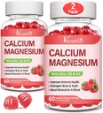 Calcium Magnesium Zinc Gummies עם ויטמין D3 & K2, High Absorption Magnesium Glycinate Potassium עבור Immune ו Calm Mood, Raspberry Flavor 120 חניכיים