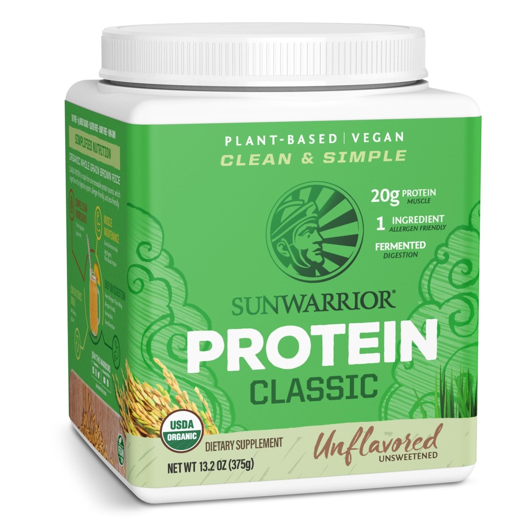 אבקת חלבון אורז בראון עם Bcaa & Amino Acids Raw אורז חלבון שקדן חינם חלב פחמימות נמוך חינם | Plant Based Classic Spwayd Brown Rice אבקת חלבון טבעי 375g על ידי Sunwarrior