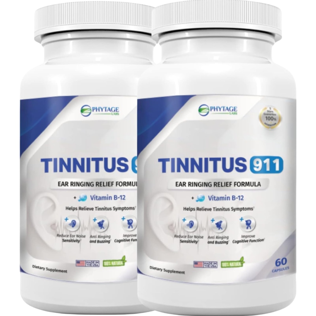 Tinnitus 911 - Tinnitus Relief תוספת - אוזן טבעת הקלה - 2 Pack
