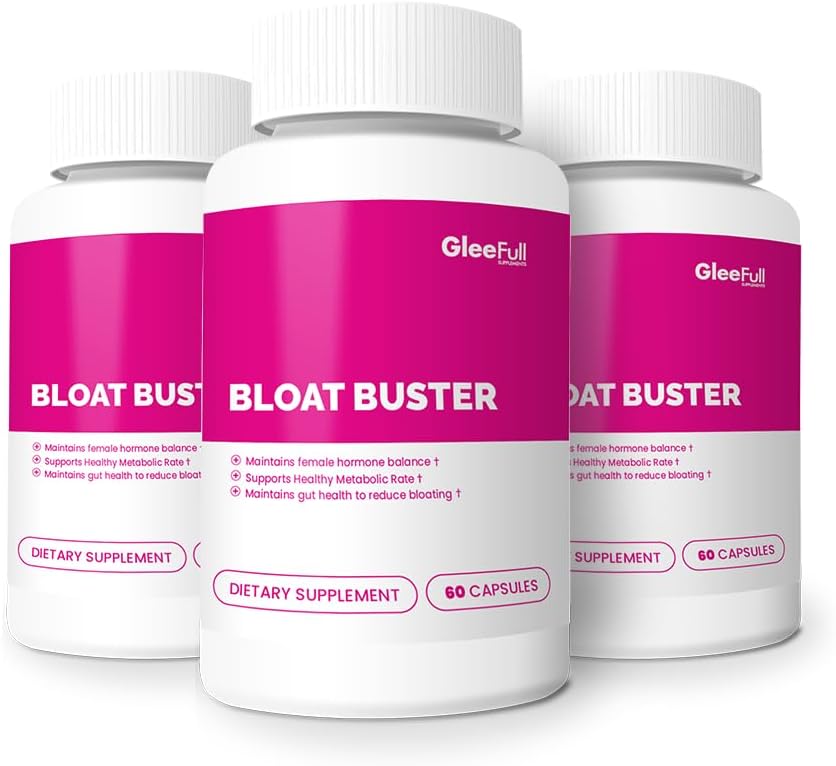 Glee Full Supplements Bloat Buster - Bloating Relief for Women - Supports Health Digestion - Digestive Enzymes תוסף (3 Pack)