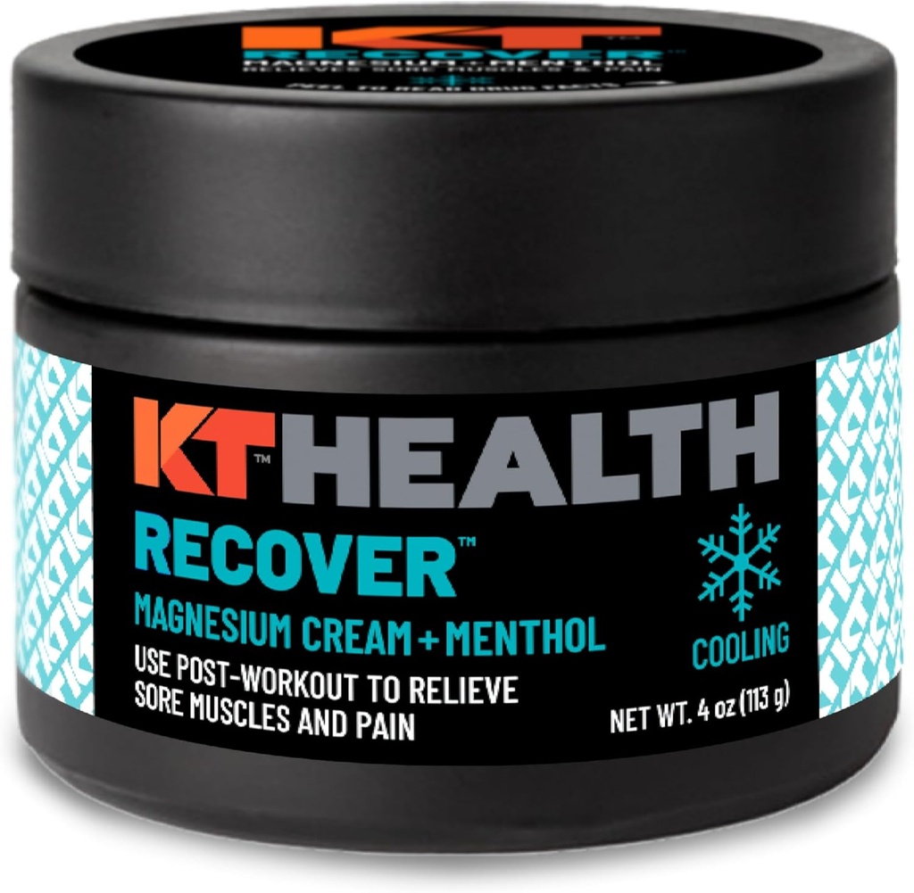 KT Health, Magnesium Cream, Recover - Cools and Relieves שרירים וכאב משותף - השתמש ב- Post-Workout כדי להפחית את Soreness
