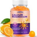 Calcium Magnesium Gummies for Adults: with Zinc ויטמין D3 K2 עבור נשים גברים אורגני סוכר חינם טבעוני Chewable Gummy - High Absorption for Immune Strength (60count