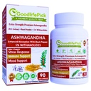 Premium Ashwagandha קפסולות עם Black Pepper. Powerful 5% Wthanolides מאבקת אשוגנדה ו-20:1 לחלץ 90 ct. Natural NonGMO no Rice