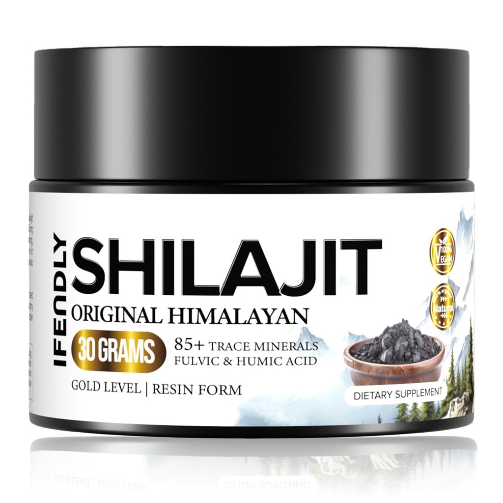 Shilajit Resin, Shilajit עבור גברים ונשים, Shilajit Pure ההימלאיה אורגני - 600 מ"ג פוטנס זהב כיתה, עם 85 + מינרלים Trace, Fulvic & Humic Acid, עבור Stamina, Immunity וכוח, 50 משרתים (30g)