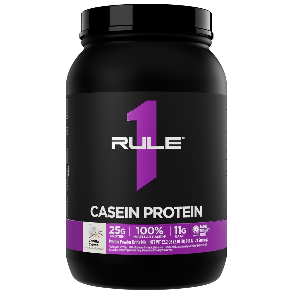 כלל 1 Casein חלבון - 25g חלבון ו 11g EAAs Per משרת מ Slow-Release Micellar Casein עבור Overnight Recovery ו- Sustained Delivery Between Meals (2 פאונד) Vanilla Crème)