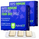 HybridCR Rapid Immune Support Supplement - 4 Day Immunity Supplement - Immune Booster with Echinacea, גינזנג, אנדרוגרףis, Zinc, Selenium - תמיכה ב- 24 Caps, 2 Dose Packs