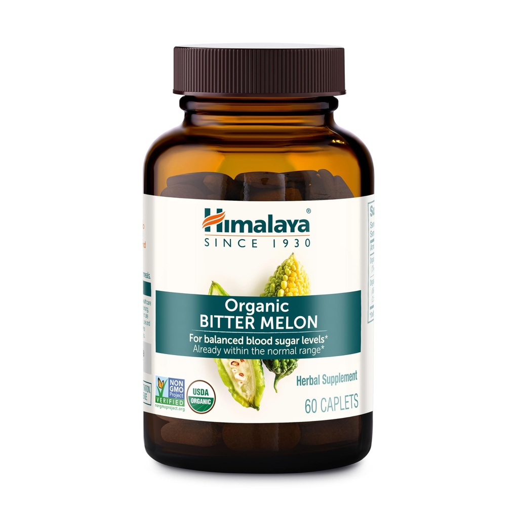 ההימלאיה האורגנית Bitter Melon - Herbal Glucose Metabolism Support - USDA אורגני, non-GMO, טבעוני, Gluten Free, Additive Free, 660 מ"ג, 60 קפסולות