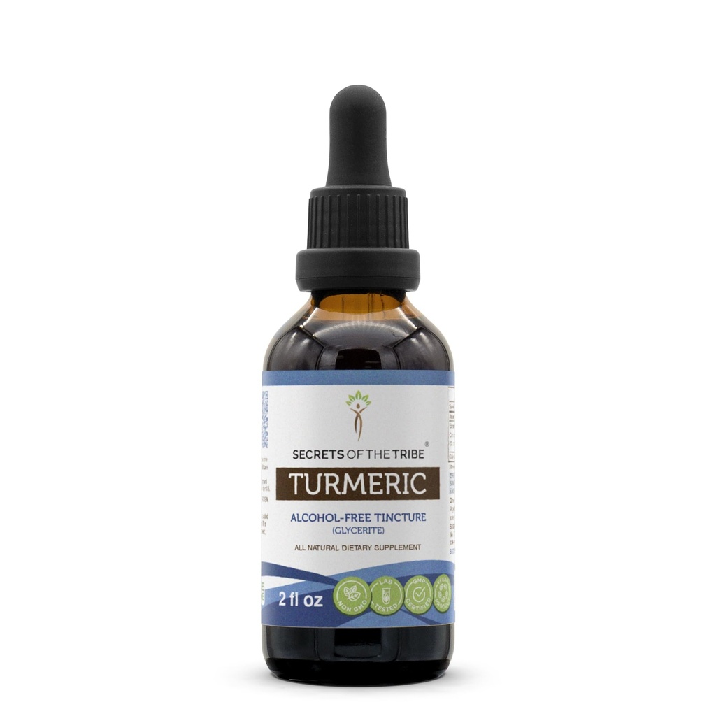 Turmeric Tincture אלכוהול ללא תשלום, Turmeric (Curcuma Longa) Dried Root Tincture תוסף 2 oz
