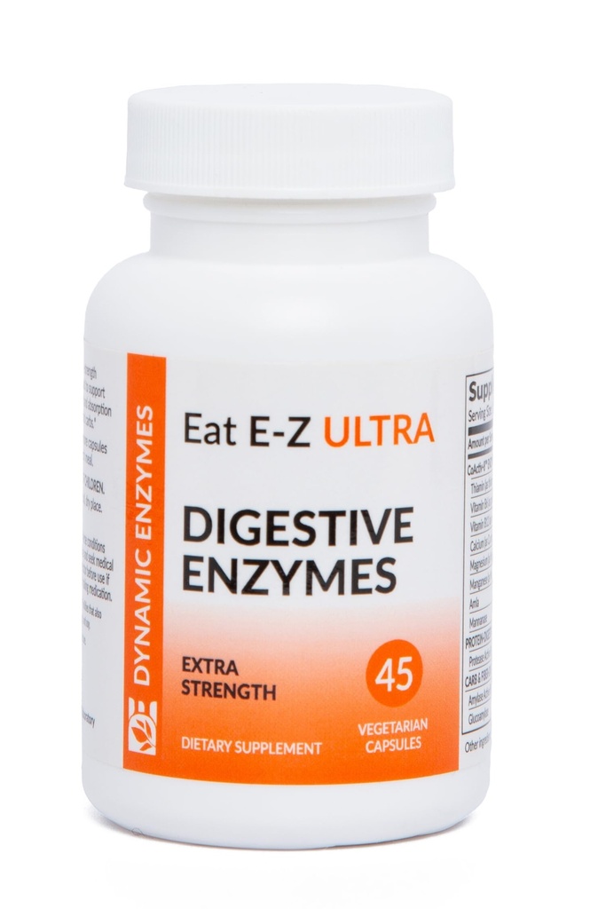 לאכול E-Z Ultra (45 Count) Enzymes for Gut Health; Anti-Bloating; Enzyme for Immune Support