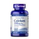 גאווה של Puritan's Pride Absorbable Calcium 1500 מ"ג פלוס ויטמין D3 25mcg 1000 IU, תוספת תזונתית עבור כוח העצם, לב, עצב, שרירים, ותמיכה Immune, 120 קפסולות coated Caplets