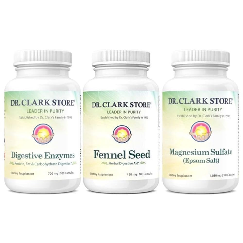 Dr Clark Store Flat Tummy & Debloating Kit - תמיכה טבעית ל- Bloating Relief, Flat Stomach & Improveed Gut Health
