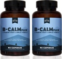 קצב טבעי B-CALMplex, 2 Pack, ייחודי B ויטמין בל, B Complex תומך בתפקוד עצבי תקין ורגיעה, 3 חודשים אספקה, 90 ספירה בקבוקים