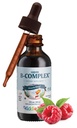 Maxi Health Kids Raspberry נוזל ויטמין B Complex - תוסף ויטמין B12 - ויטמין B מורכבות טיפות לילדים עם B1 B2 B3 B5 B6 Biotin Folic Acid - 2 fl.