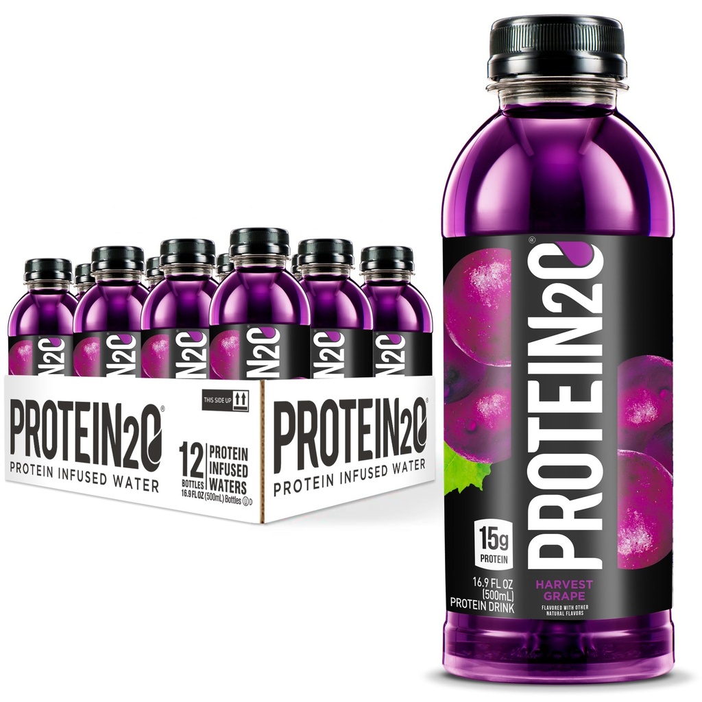 חלבון 2o 15g Whey חלבון מבודד מים, מוכן לשתות, סוכר חינם, Gluten חינם, Lactose חינם, קציר Grape, 16.9 oz בקבוק (Pack של 12)