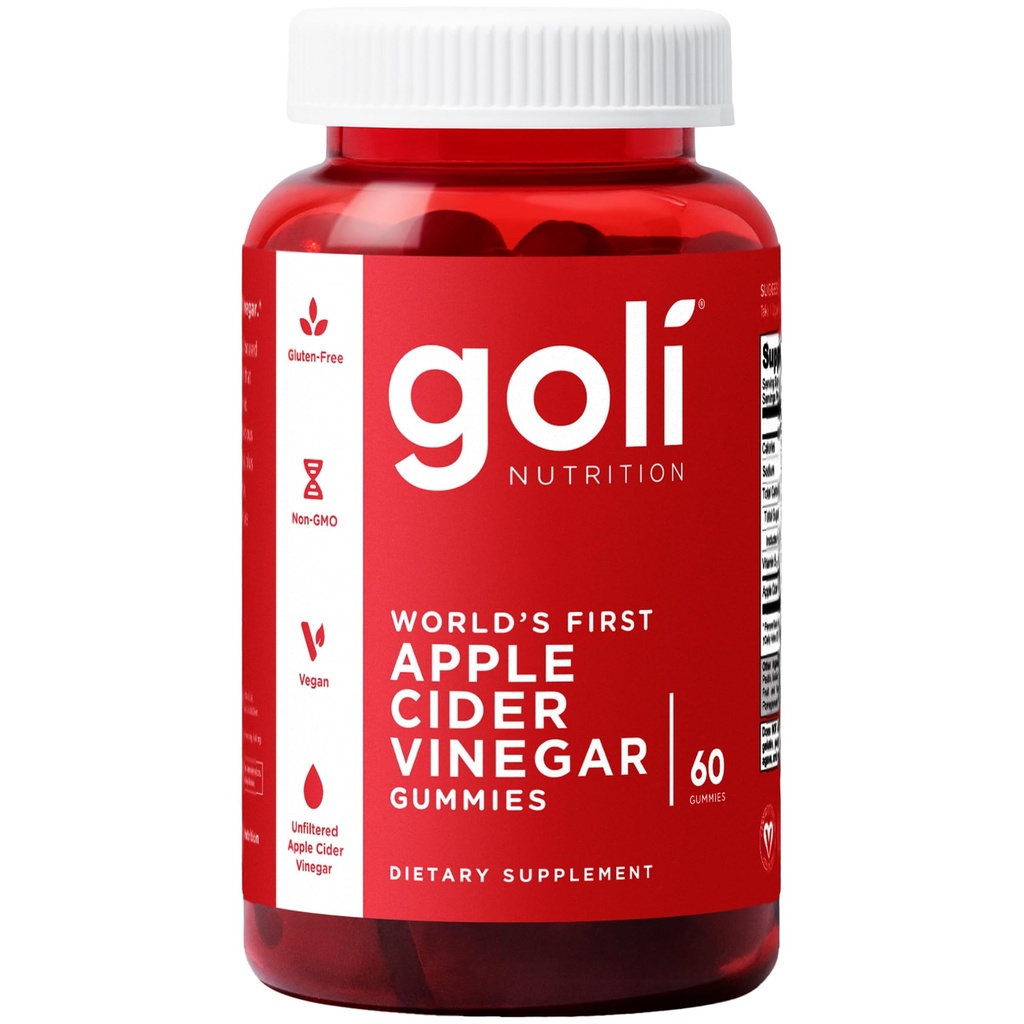 Goli Apple Cider Vinegarmy ויטמינים - 60 Count - ויטמין B12, Gelatin-Free, Gluten-Free, Vegan & Non-GMO