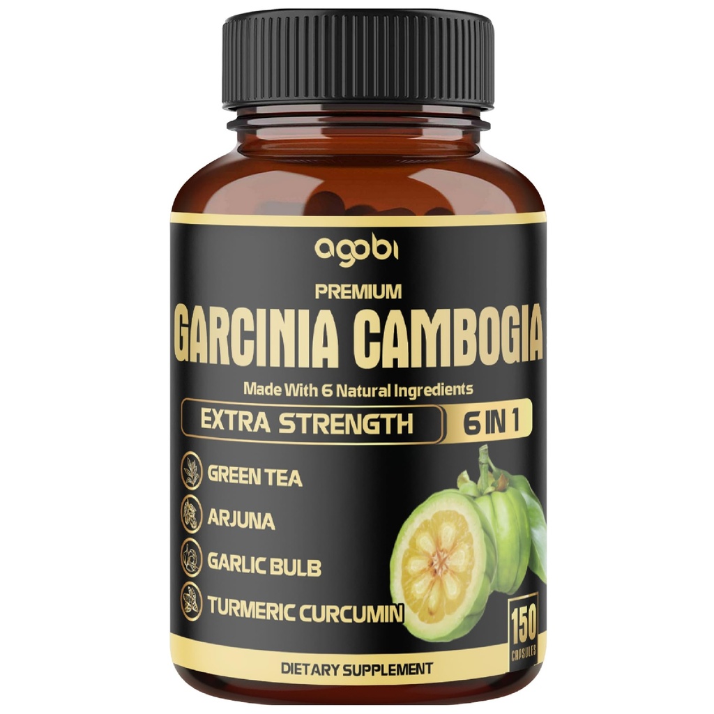 Premium Garcinia Cambogia קפסולות עם תה ירוק, Arjuna, Garlic, Turmeric, Black Pepper - בריאות הגוף ו- Immune תמיכה תוספת - 1 Pack 150 Caps במשך 5 חודשים