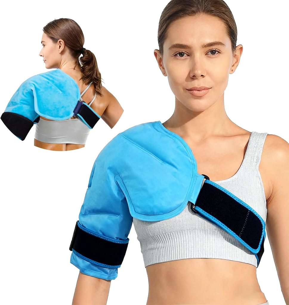 Shoulder Ice Pack רוטטור Cuff Cold Therapy Wraps, Reusable Shoulder Arm Gel Pack Hot Compress Pain Relief for Injuries, Recovery After Surgery, Tendonitis, Shoulder Wrap for Left Right Shoulder