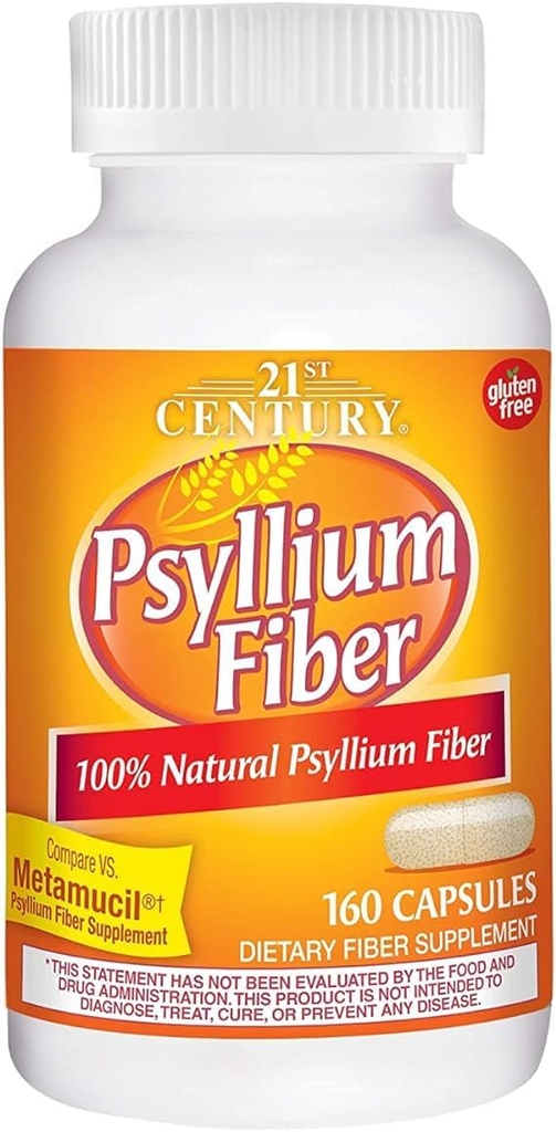 המאה ה-21, Psyllium סיבים, 160 קפסולות - 2pc
