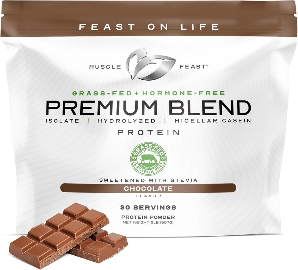 שריר Feast Premium בלגן את כל הורמון טבעי חינם צמחי שומן אבקת, שוקולד, 2lb