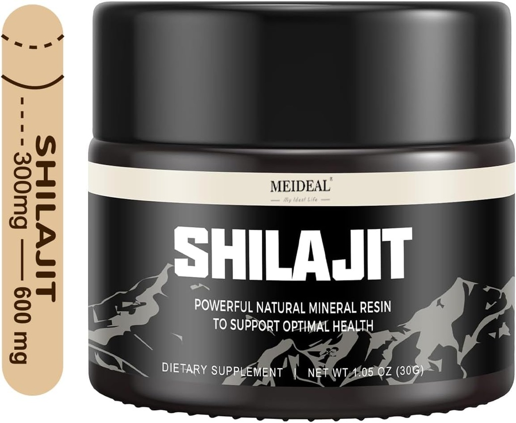 Shilajit Pure ההימלאיה אורגני Shilajit Resin, Natural Shilajit Resin עם Fulvic Acid, 85 + Trace מינרלים, תערובת אורגני Ayurvedic עבור אנרגיה & Immune System תמיכה, 30 גרמים (1 Pc)