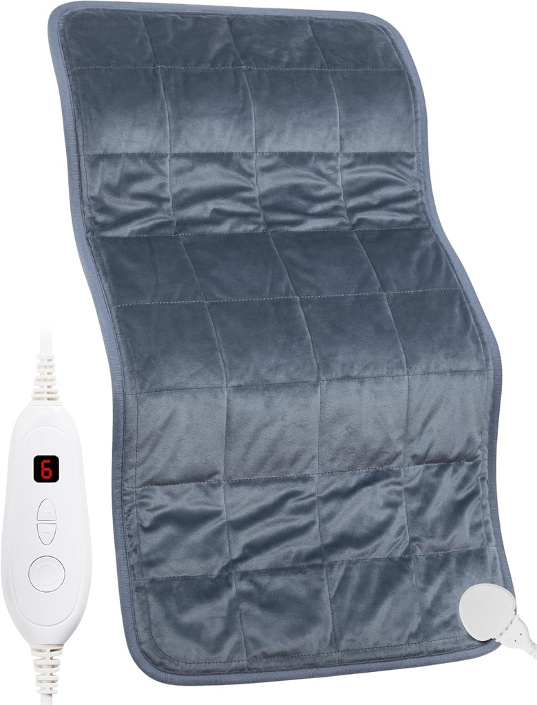 אדפד במשקל, 17'x 33"XXXL אקסטר-Large Electric Heat Pad for Back Pain Relief W/ 6 הגדרות חום 2H Auto Shut-Off, w/4.9lbs BPA-Free Beads for Cramps Neck Shoulder Arms Legs Machine Washable