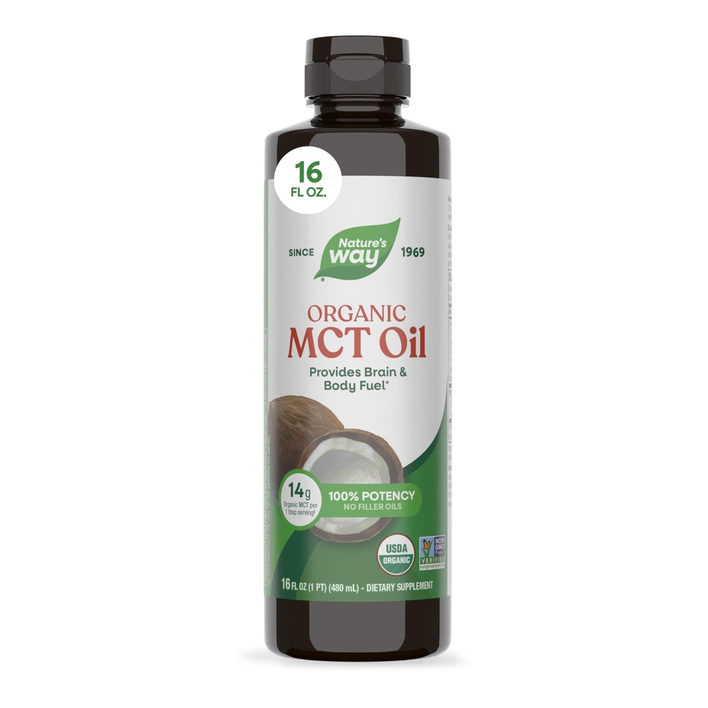 שמן ה- MCT של הטבע, 16 Fl Oz, Brain and Body Fuel from קוקוס*, C8 Caprylic Acid ו- C10 Capric Acid, Keto ו-Fo Certified, אורגני, Non-GMO Project מאומתים על ידי C8 Caprylic Acid ו- C10 Capric Acid, Keto ו-Fo Certified, אורגני, Non-GMO Project המאומתים
