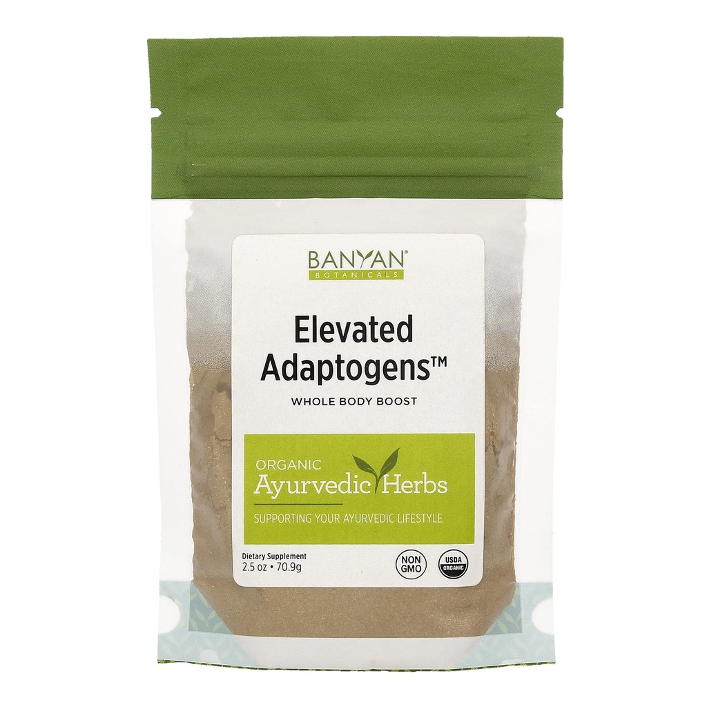 Banyan הבוטנים Elevated Fitogens - אבקת סופר אורגני עם Moringa, Ashwagandha & Tulsi - Caffeine-Free Superfood עבור Herbal Stress הקלה * - 2.5oz - Non GMO Sustainably Sourceed טבעוני טבעוני טבעוני טבעוני