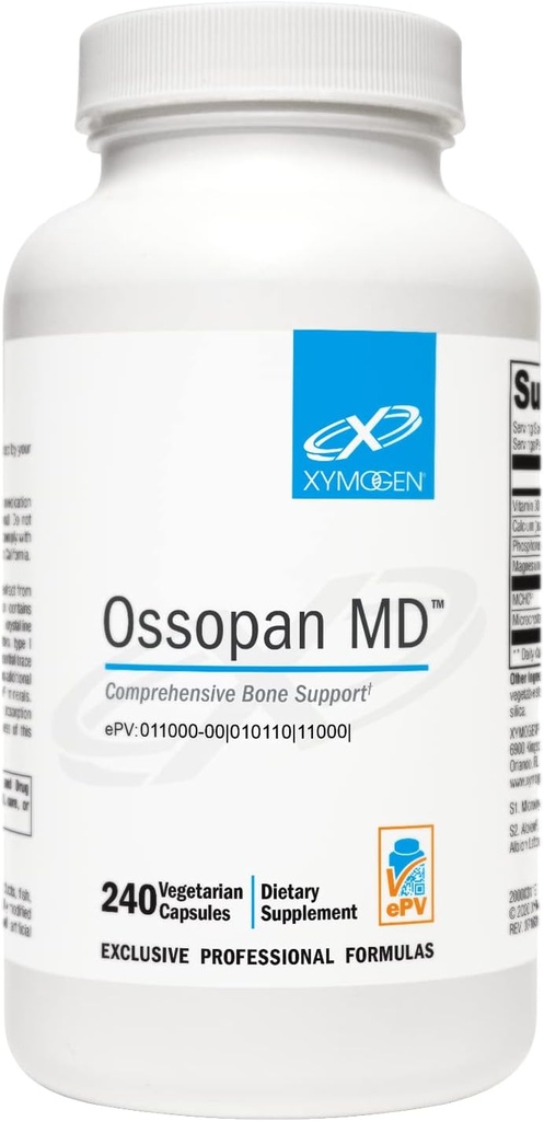 XYMOgen Ossopan MD - תומך בחוזק העצם + בריאות העצם - תוסף Calcium עם microcrystalline hydroxyapatite, Phosphorus, ויטמין D3 ומגנזיום Malate (240 קפסולות)