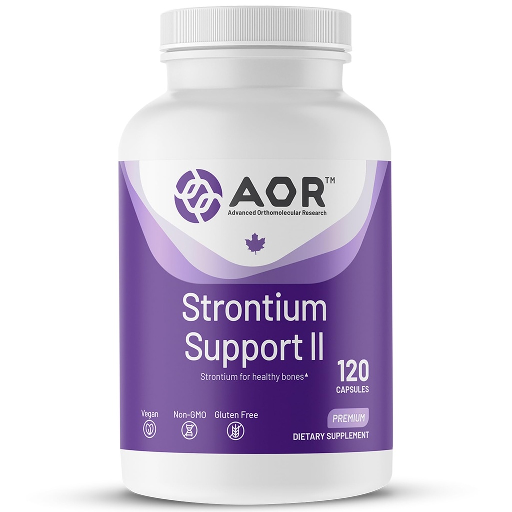 AOR, Strontium Support II, תמיכה מינרלים לבריאות העצם, טבעוני, Non-GMO (120 Caps)
